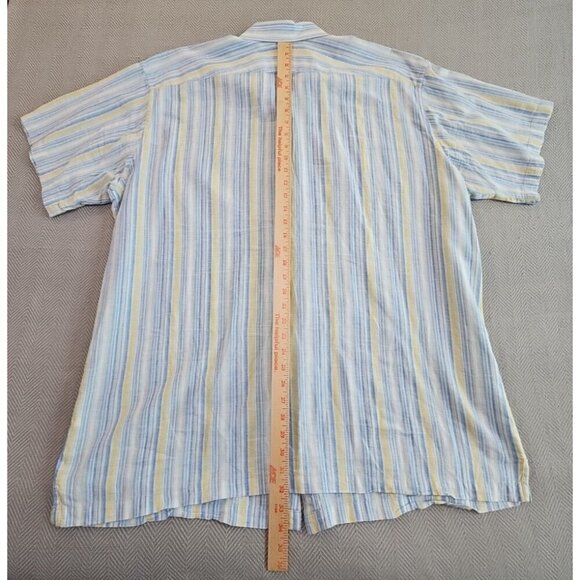 Nyne New You New Energy Shirt Men's 1X Big Short Sleeve Blue Yellow Stripe - Picture 13 of 15